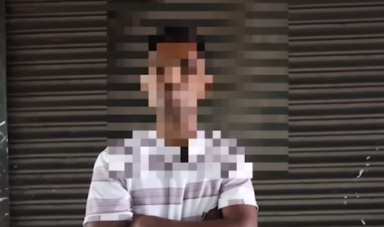 Blurred image of a victim