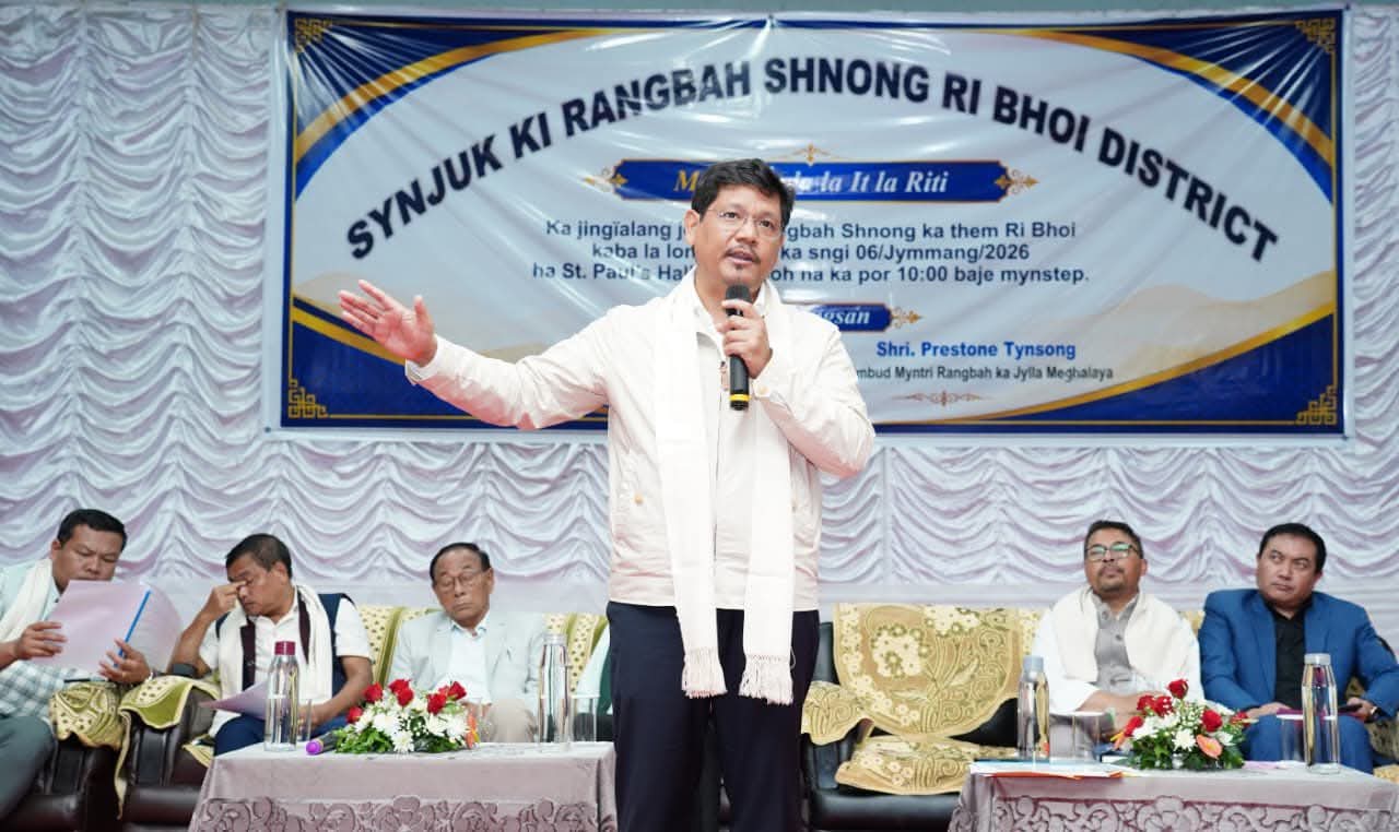 Conrad Speak in a Meeting with Rangbah Shnong in Ri Bhoi