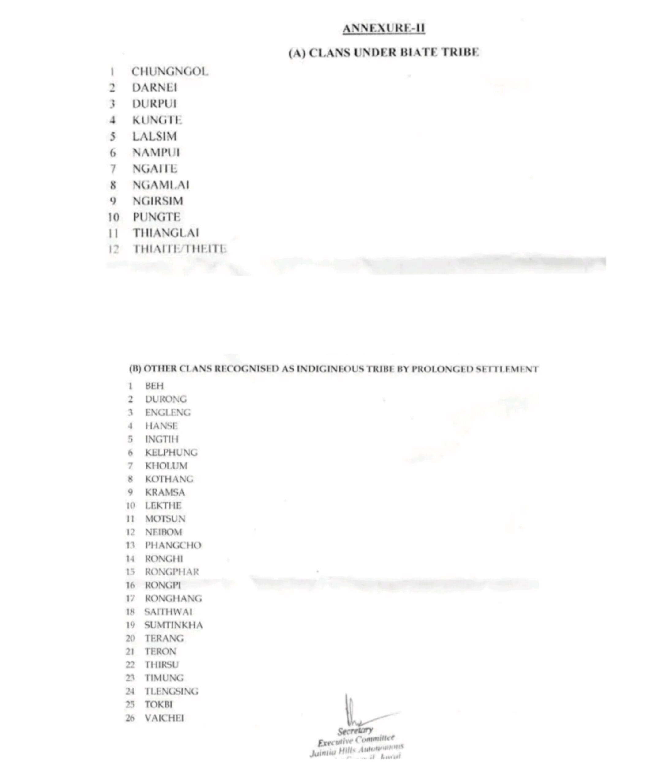 Annexure II JHADC Notification