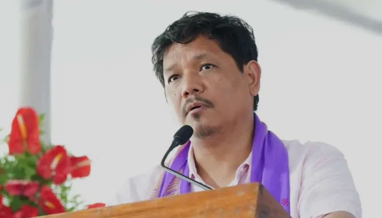 Conrad Sangma speaking in Damas, North Garo Hills