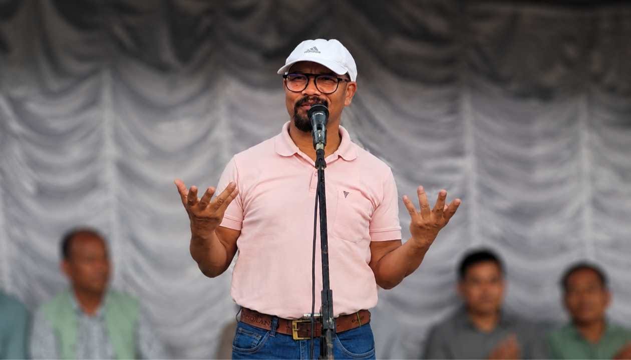 Ardent Basaiawmoit speaking at Public Meeting