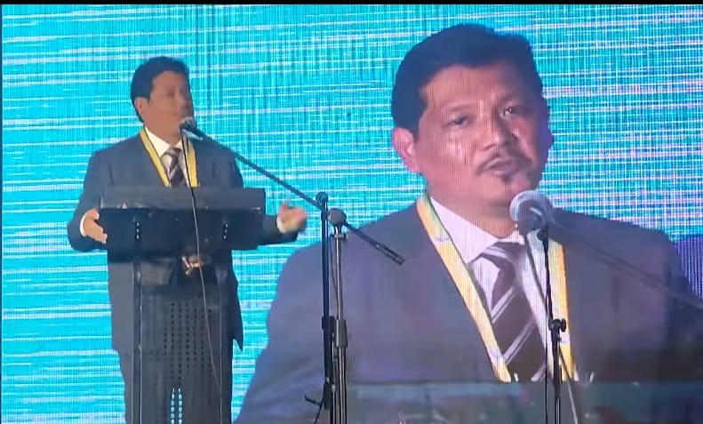 Conrad Sangma while speaking at the meeting