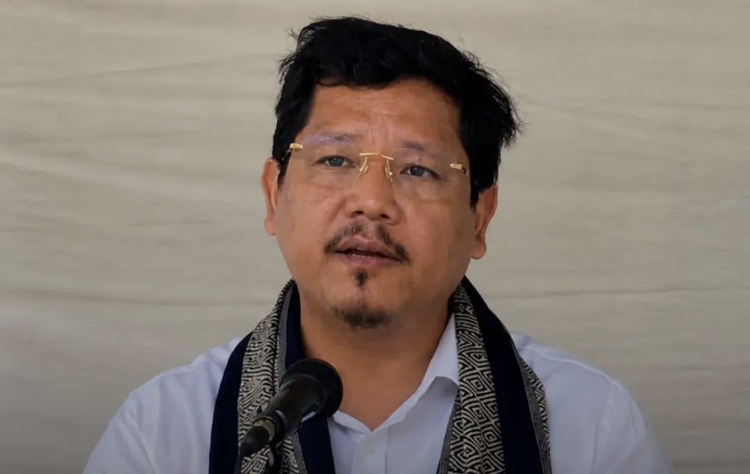 Conrad Sangma addressing in a official meeting