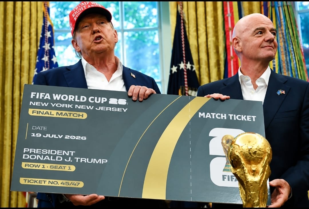 President Trump with Fifa world Cup ticket