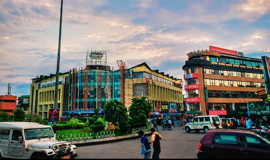 Shillong Police Bazar in evening
