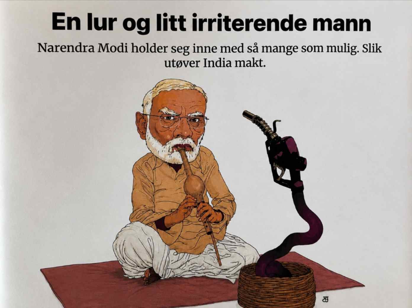 PM Modi cartoon published by Norwegian newspaper Aftenposten.