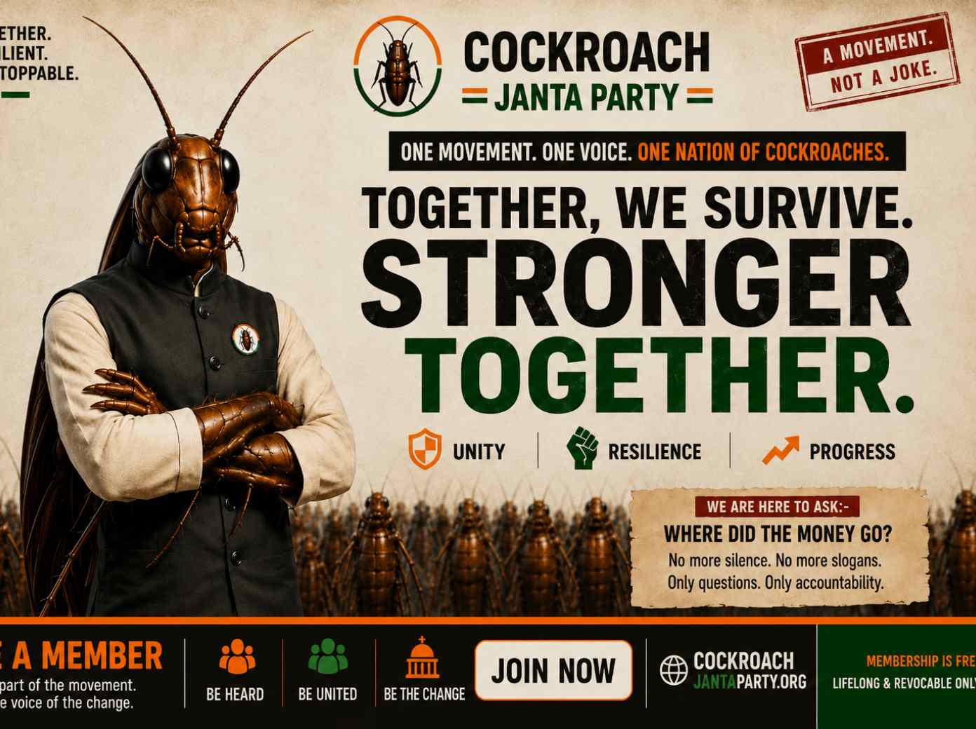 The viral “Cockroach Janta Party” meme campaign.