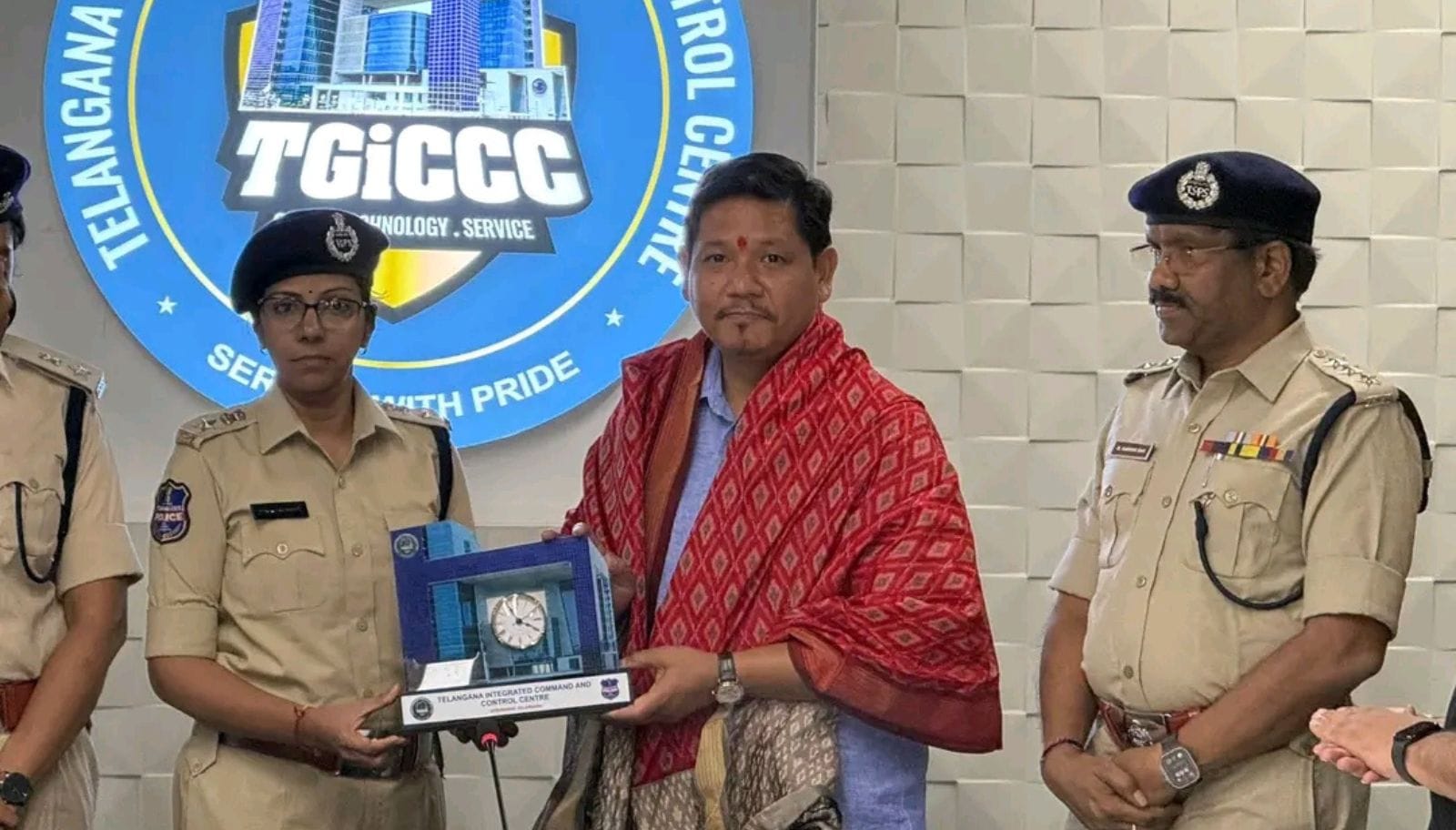 Conrad Sangma during his visit to Telangana