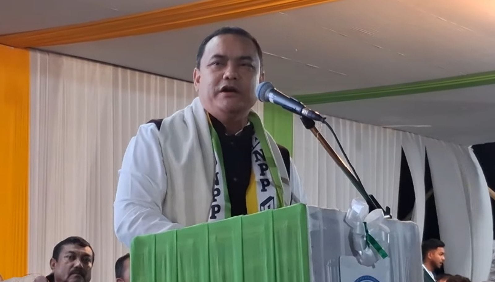 Sniawbha Dhar during election rally at West Jaiñtia Hills