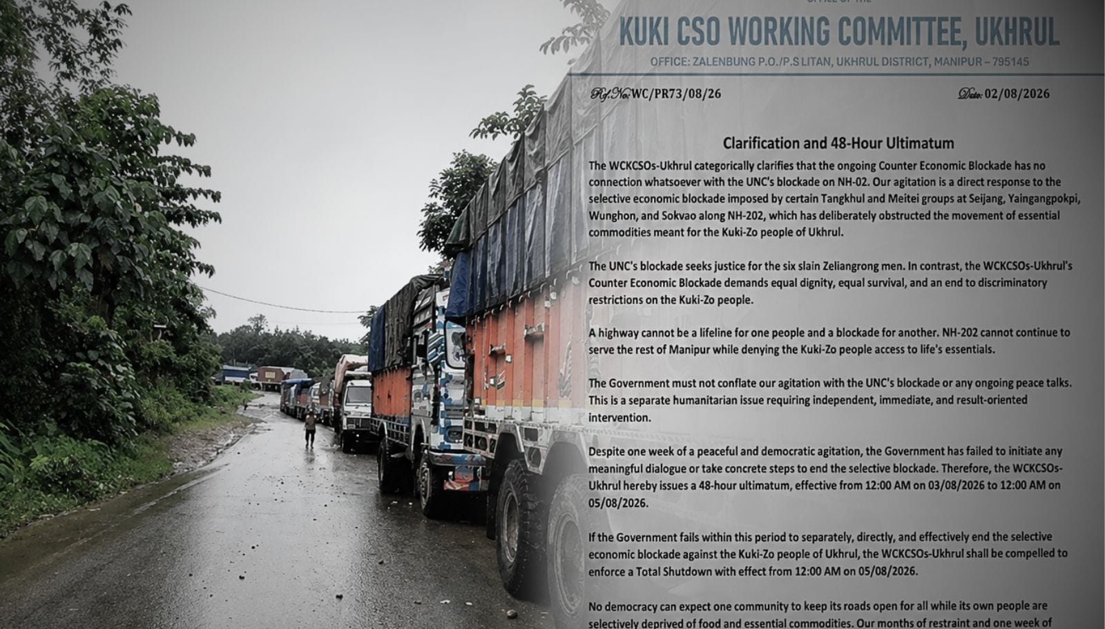 Kuki organisations warn of total shutdown unless alleged blockade ends within 48 hours