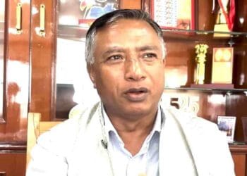 AL Hek flags flooding at Langkyrding Minghi over Shillong Bypass construction