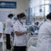Nurses attending to patients at a hospital ward